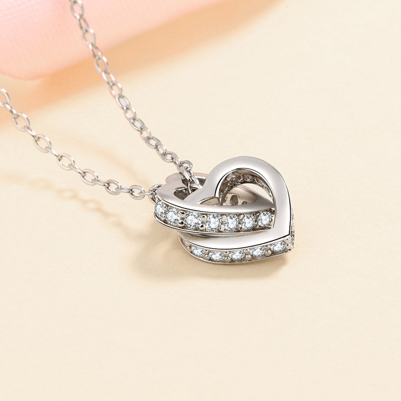 VVS Moissanite S925 Necklace (Interlocking Hearts)