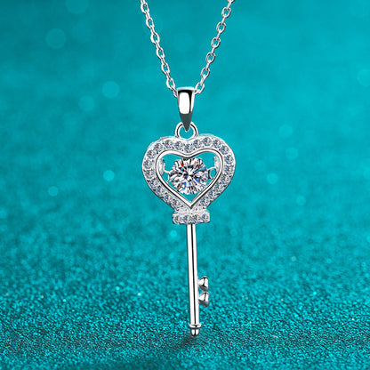 Key Heart Moissanite Necklace