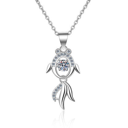 Golden Fish Moissanite Necklace