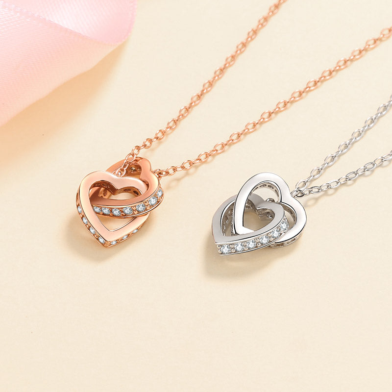 VVS Moissanite S925 Necklace (Interlocking Hearts)